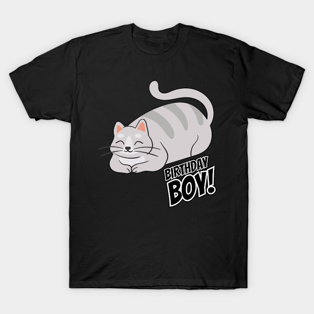 Birthday boy Tshirt with cute cat by TomUbon